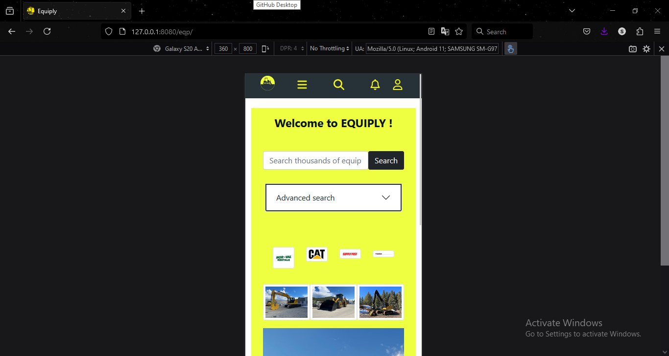 Screenshot of Equiply website